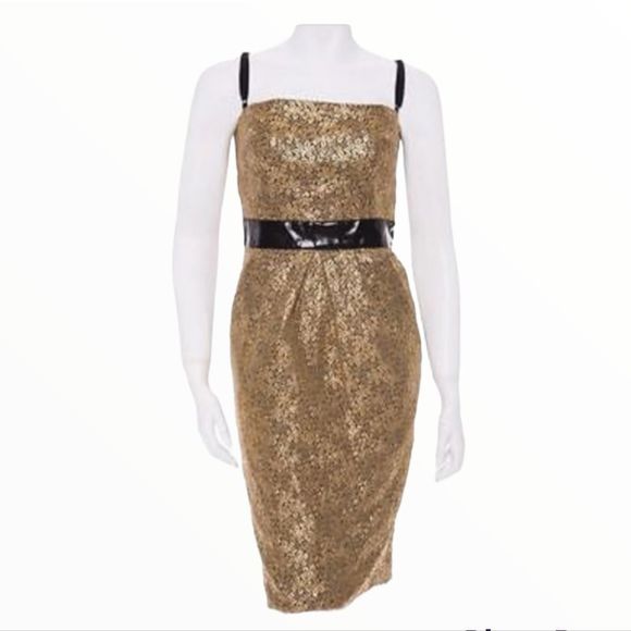 Dolce & Gabbana Gold Sequin Prom Dress - Picture 2 of 16